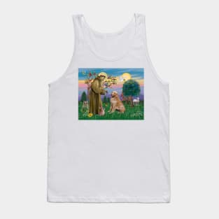 Saint Francis Blesses a Golden Retriever Tank Top